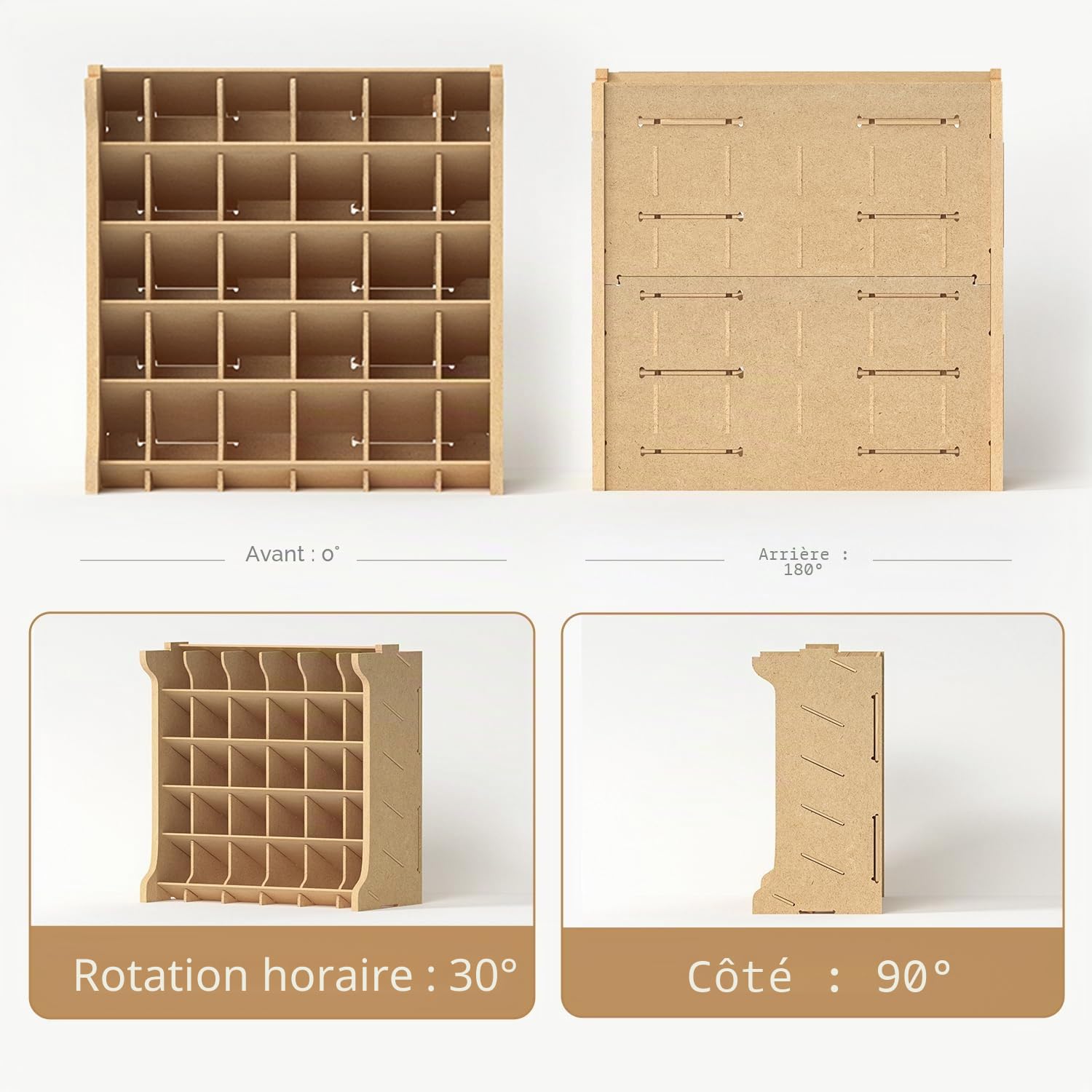 Bucasso Hobby Organizer GK9 casier peinture 30 flacons MDF
