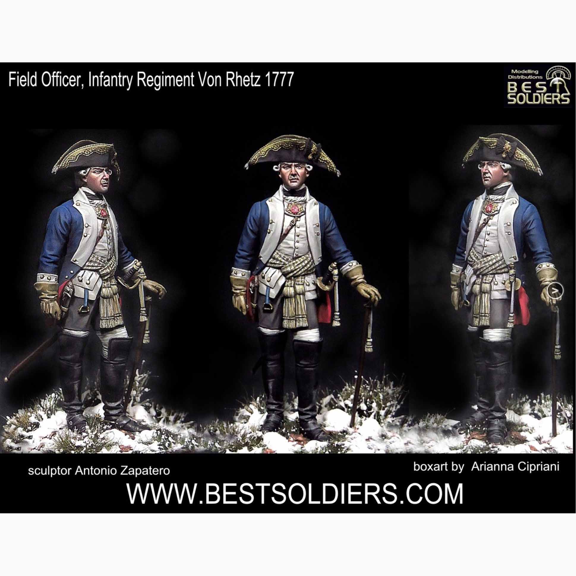 ART GIRONA Miniatures Field Officer Von Rhetz 1777 figurine