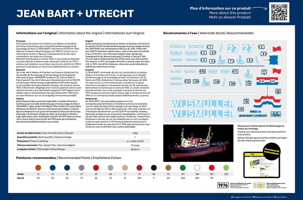 Heller Twinset Jean Bart + Utrecht maquette bateau 1/200