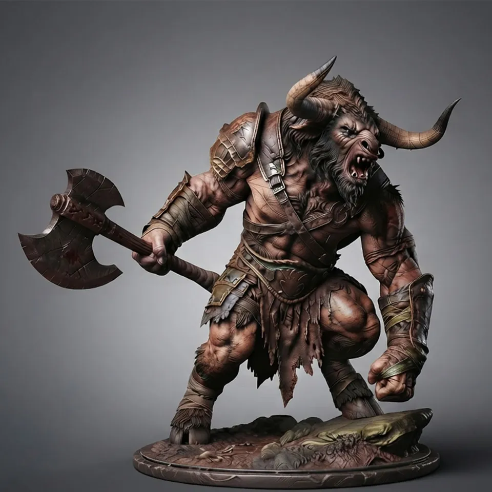 Art Girona Mythology Minotaur figurine minotaure à peindre