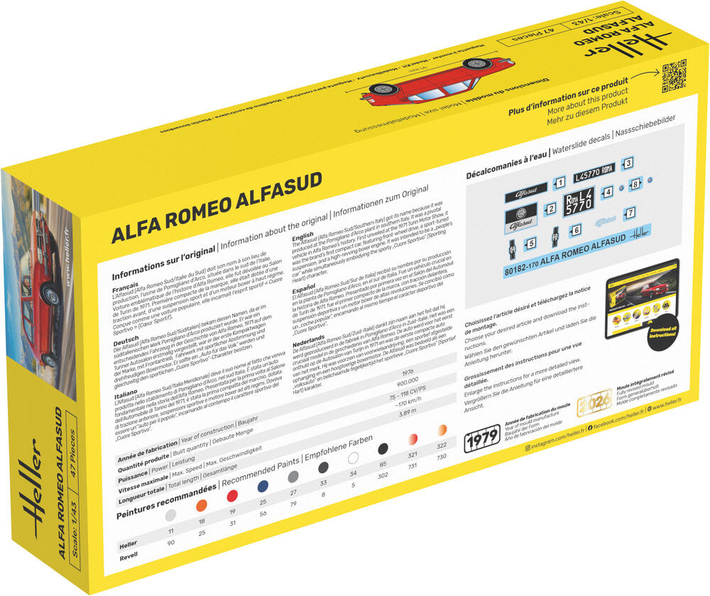 Heller The 9.99 Alfa Romeo Alfasud 1/43 maquette voiture