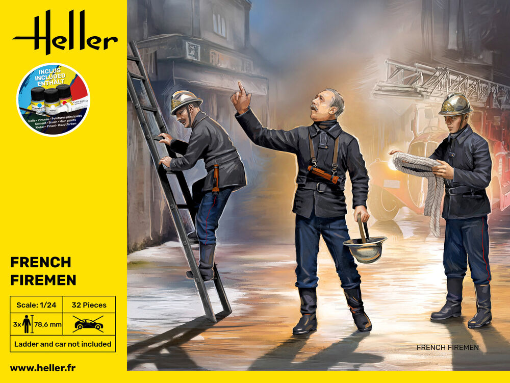 Heller Starter Kit Pompiers 1/24 kit complet figurines