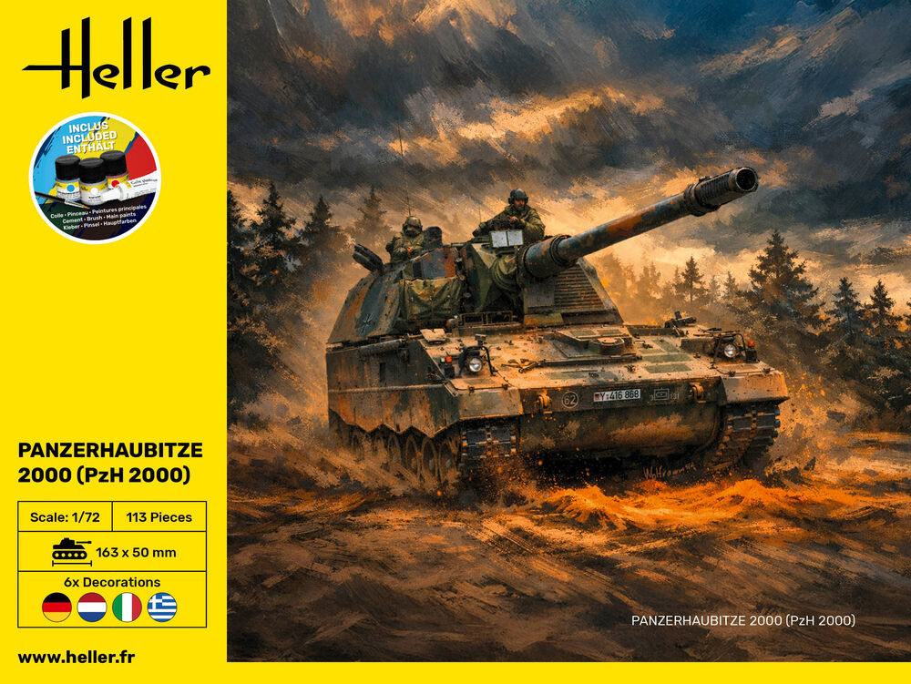 Heller Starter Kit Panzerhaubitze 2000 1/72 maquette char