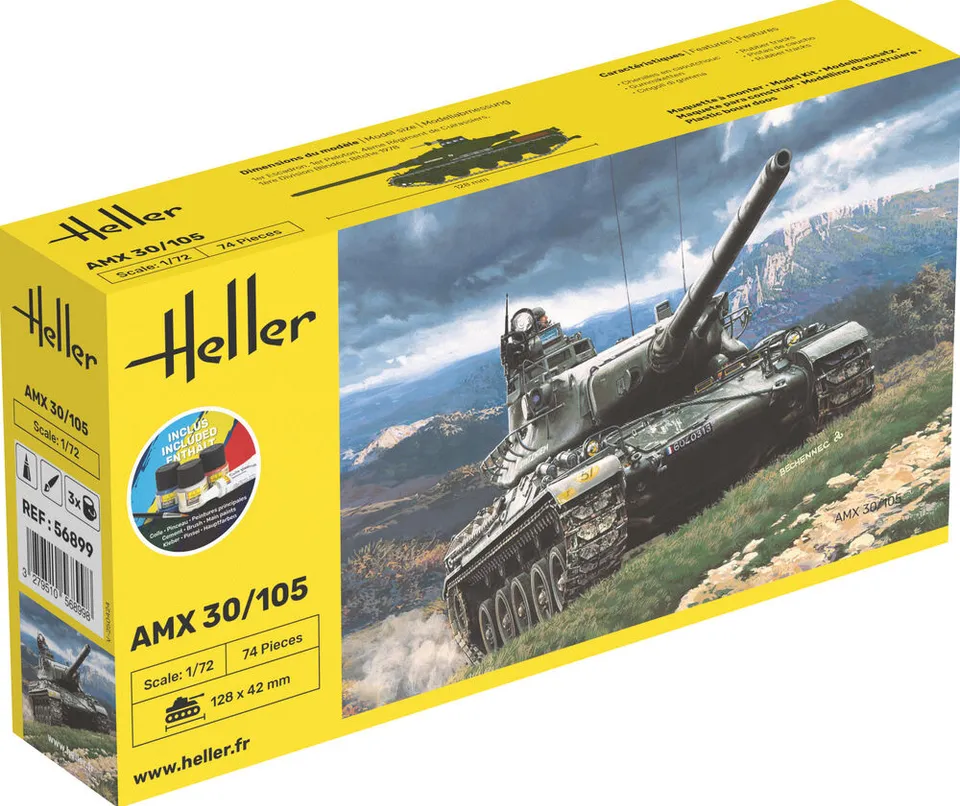 Heller Starter Kit AMX 30/105 maquette char 1/72 complet