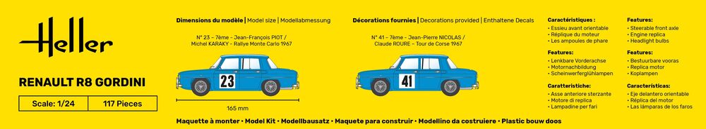 Heller Starter Kit Renault R8 Gordini maquette voiture 1/24