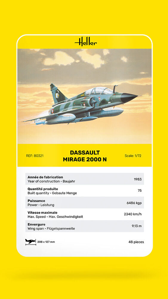 Heller Historical Mirage 2000 N 1/72 maquette avion militaire