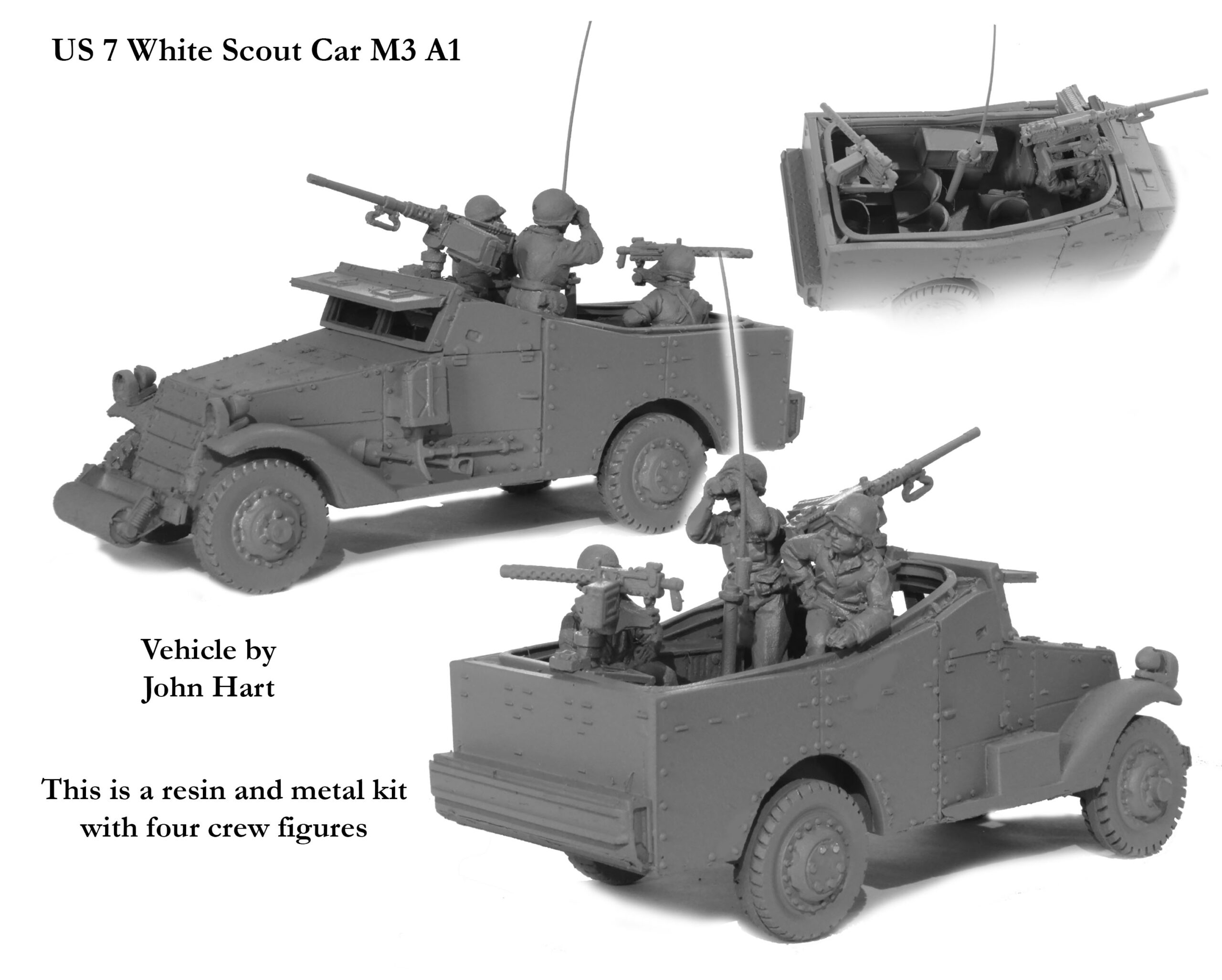 Perry World War 2 US7 White Scout Car M3 A1 maquette