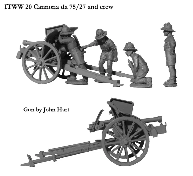Perry Miniatures ITWW 20 canon italien 75/27 équipage 28mm