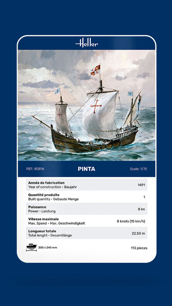 Heller Historical Pinta 1/75 maquette bateau caravelle