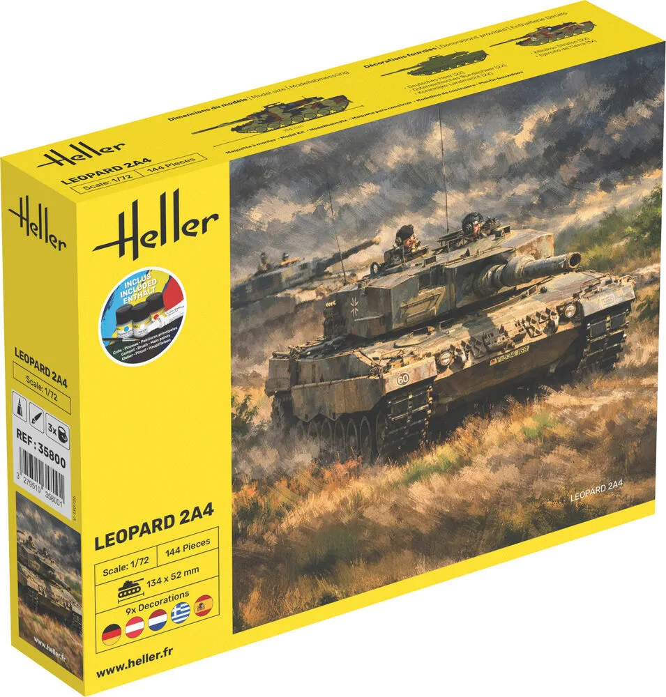 Heller Starter Kit Leopard 2A4 maquette char 1/72