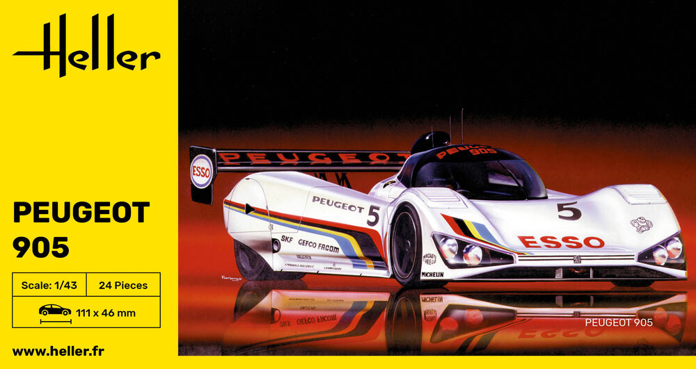 Heller The 9.99 Peugeot 905 1/43 maquette voiture endurance