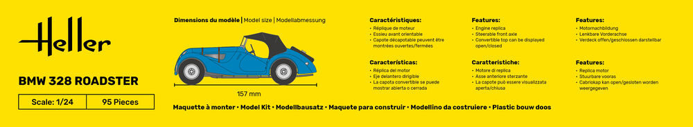 Heller Starter Kit BMW 328 Roadster 1/24 voiture complète