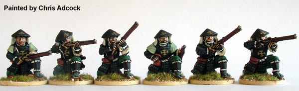 Perry Miniatures Samurai SAM11 ashigaru arquebusiers figurines