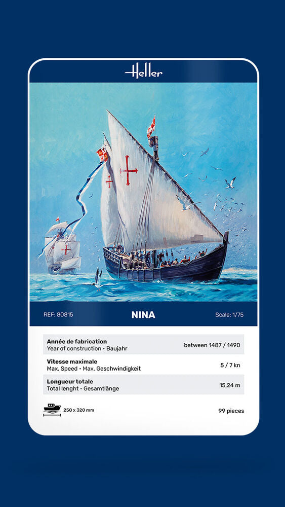 Heller Historical Collection Nina Maquette Caravelle 1/75 Voilier