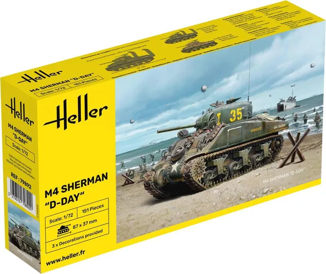 Heller 9.99 M4 Sherman D-Day 1/72 maquette char Normandie