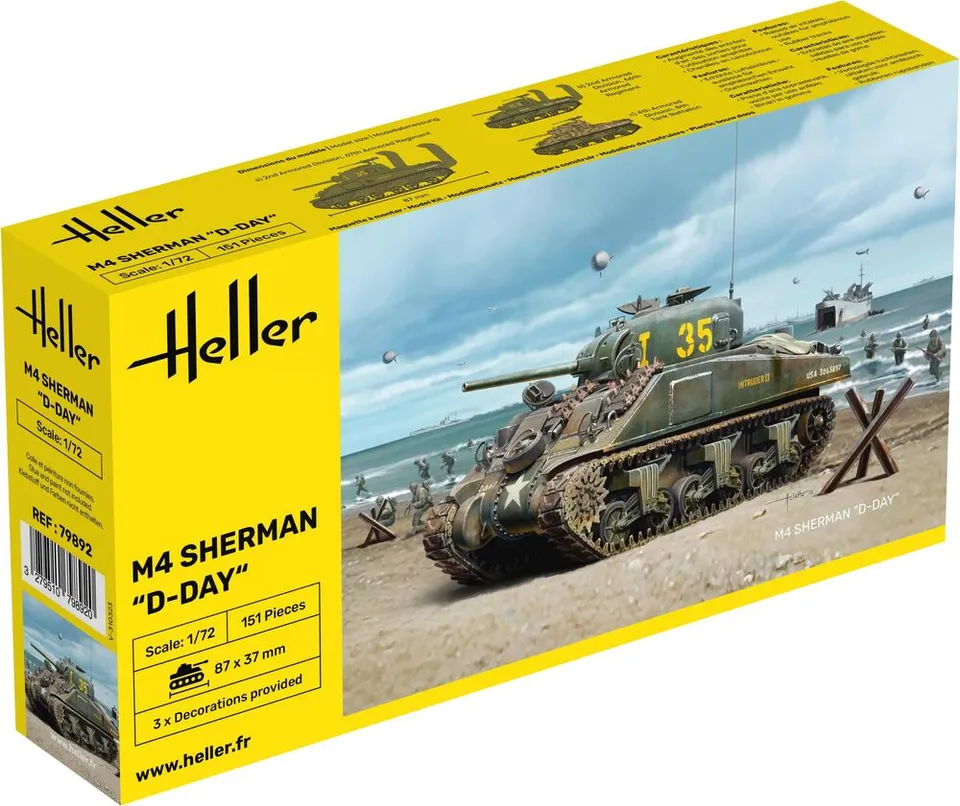 Heller 9.99 M4 Sherman D-Day 1/72 maquette char Normandie