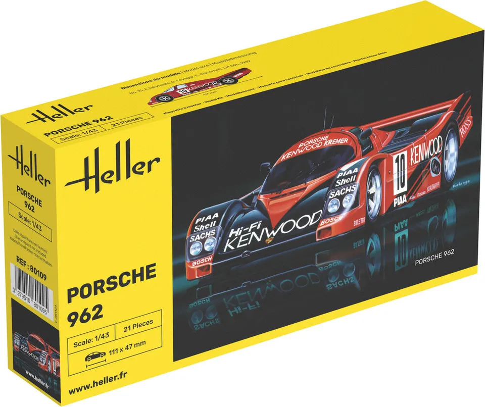 Heller The 9.99 Porsche 962 1/43 voiture course