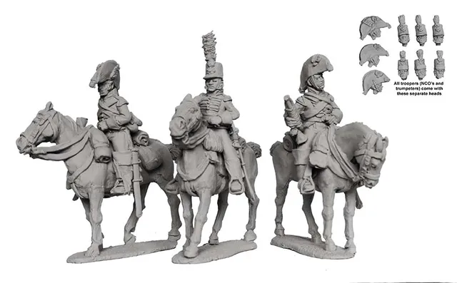 Perry Miniatures Napoleonic BH 163 Heavy Dragoons command figurines 28mm