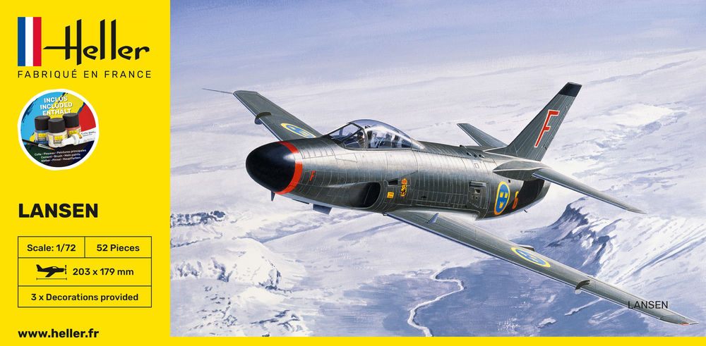 Heller Starter Kit Lansen Saab 32 1/72 maquette avion complet