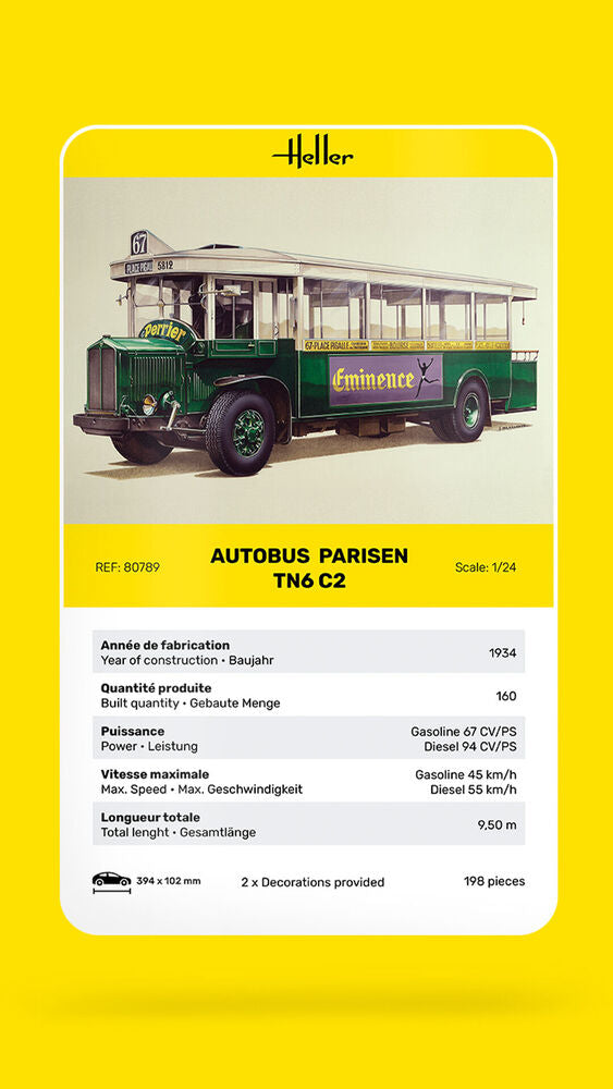 Heller Historical Collection Autobus TN6 C2 1/24 maquette bus