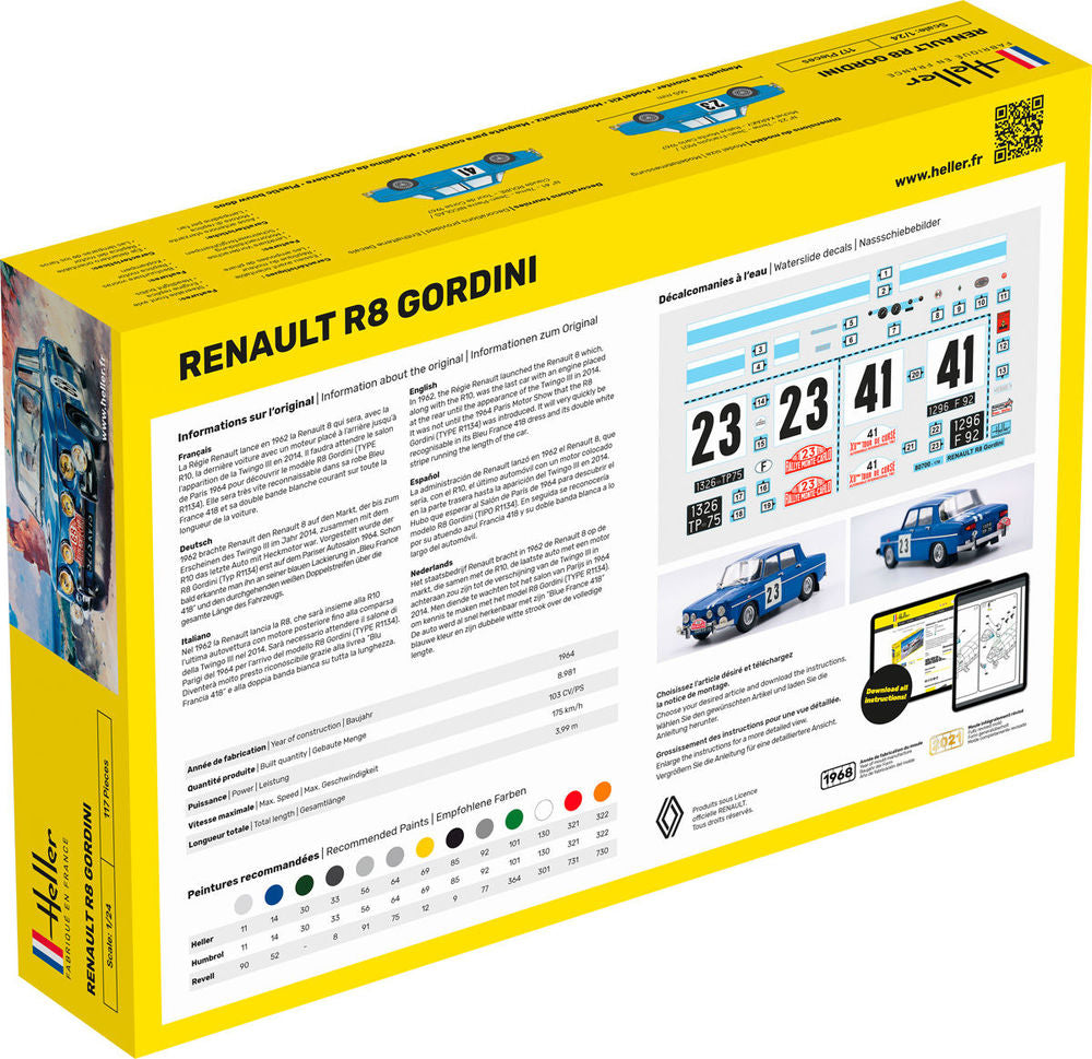 Heller Starter Kit Renault R8 Gordini maquette voiture 1/24