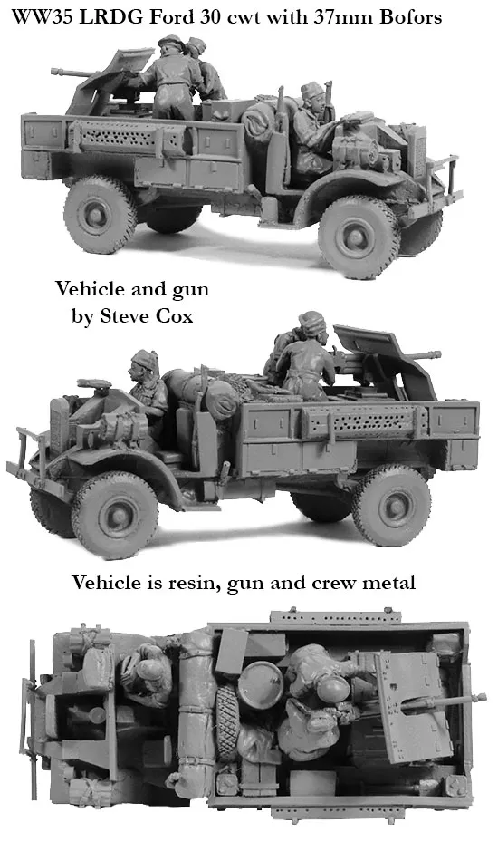 Perry Miniatures WW 35 maquette Ford 30cwt Bofors LRDG