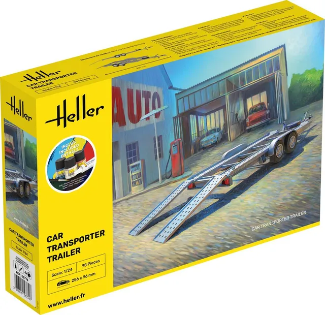 Heller Starter Kit Car Transporter Trailer maquette camion 1/24 complète