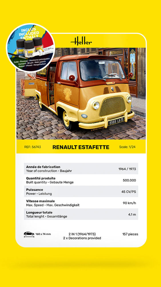Heller Starter Kit Renault Estafette maquette fourgon 1/24