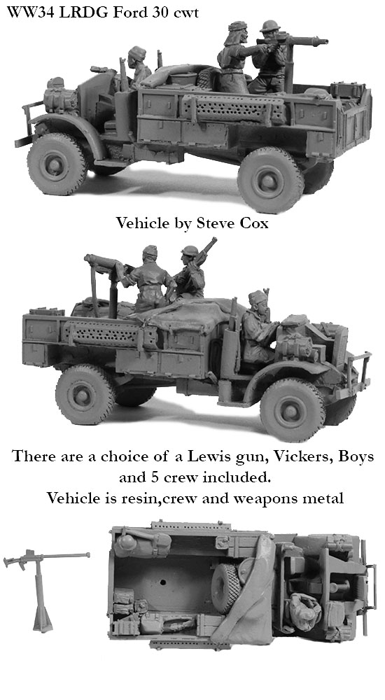 Perry Miniatures WW2 WW34 maquette Ford 30cwt LRDG résine 28mm