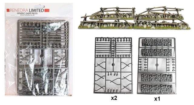 Perry Miniatures B45 Clôture bois et muret décor 28mm plastique