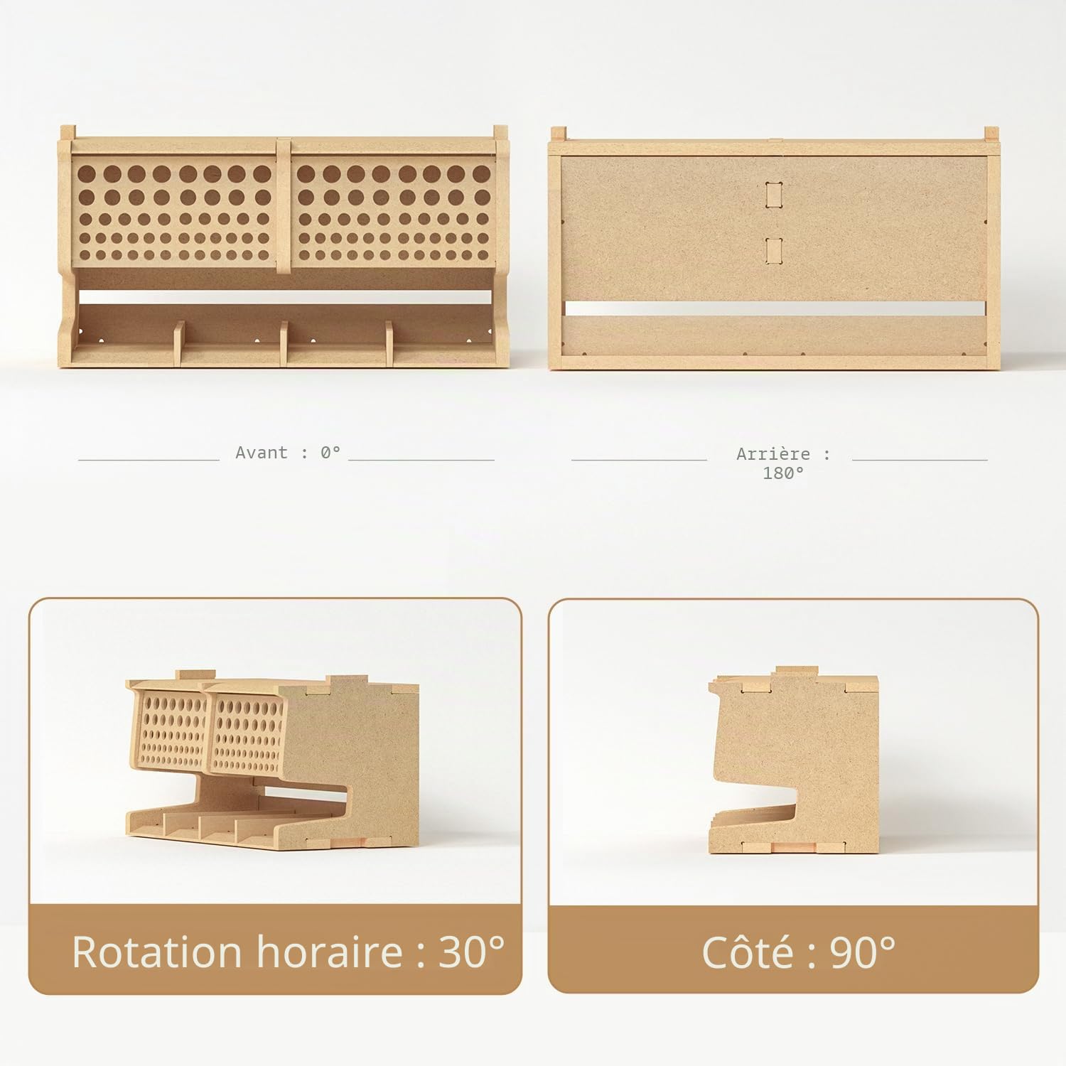 Bucasso Hobby Organizer GK6 porte-pinceaux 100 trous MDF