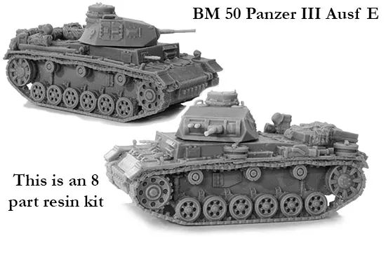 Perry Miniatures BM50 Panzer III Ausf E maquette char résine
