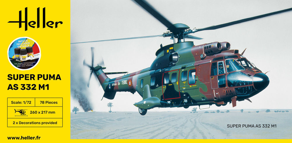 Heller Starter Kit Super Puma AS 332 M1 1/72 maquette hélico