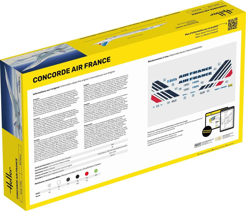 Heller Starter Kit Concorde AF 1/125 maquette avion complet