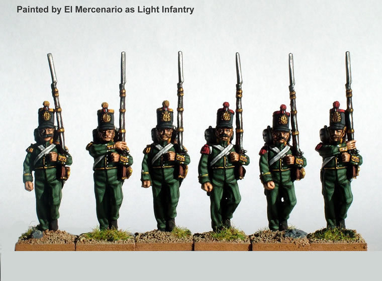 Perry Carlist War ISA8 Infanterie marche compagnies flanc
