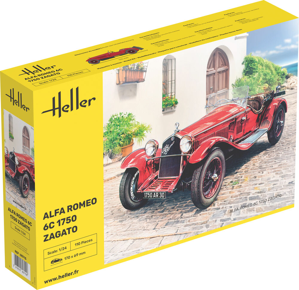 Heller Alfa Romeo 6C 1750 Zagato 1/24 maquette voiture ancienne
