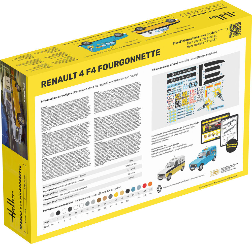 Heller Historical Collection Renault 4 F4 1/24 maquette fourgonnette