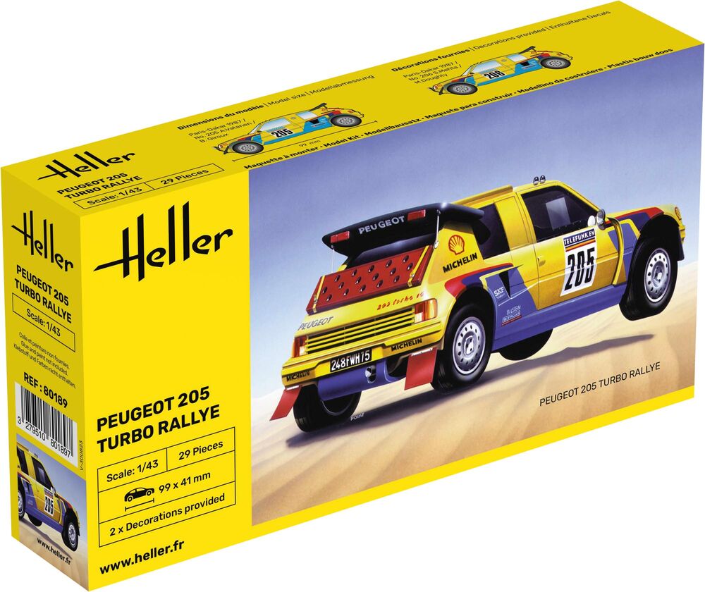 Heller The 9.99 Peugeot 205 Turbo maquette voiture 1/43 rallye