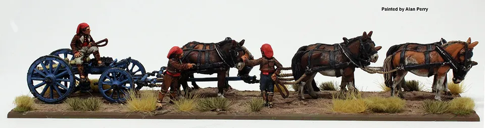 Perry Miniatures Napoleonic SPA 43 figurines attelage 6 mulets 8pdr