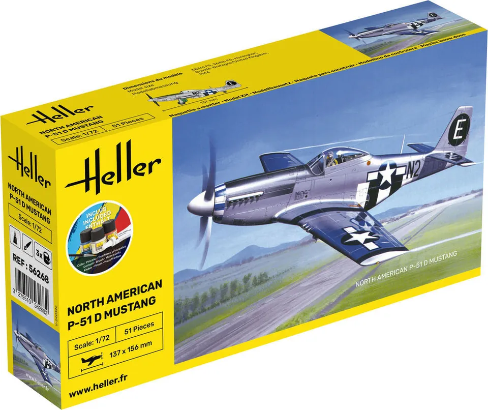 Heller Starter Kit P-51 Mustang maquette avion 1/72