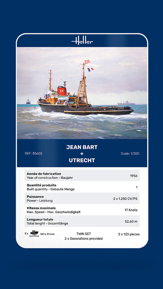 Heller Twinset Jean Bart + Utrecht maquette bateau 1/200