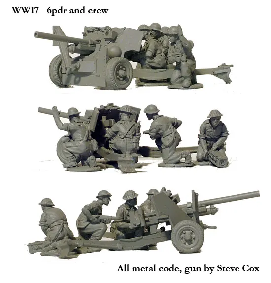 Perry Miniatures World War 2 WW17 canon 6pdr et servants métal