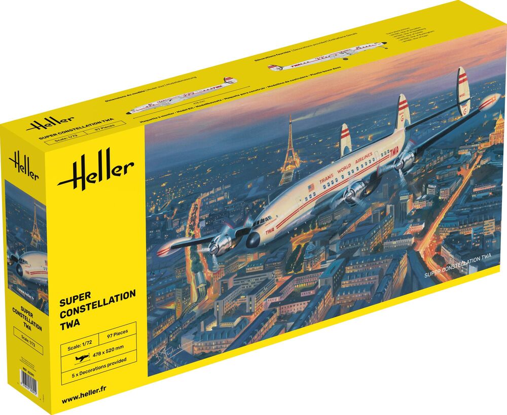 Heller Historical Collection Super Constellation TWA maquette avion 1/72