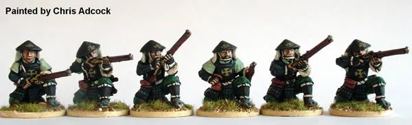 Perry Miniatures Samurai SAM11 ashigaru arquebusiers figurines