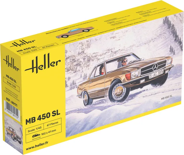 Heller 9.99 MB 450 SL 1/43 maquette voiture cabriolet