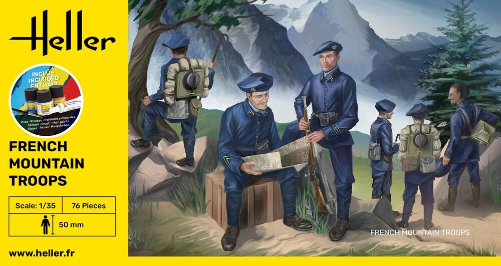 Heller Starter Kit French Mountain Troops Figurines 1/35 Complet