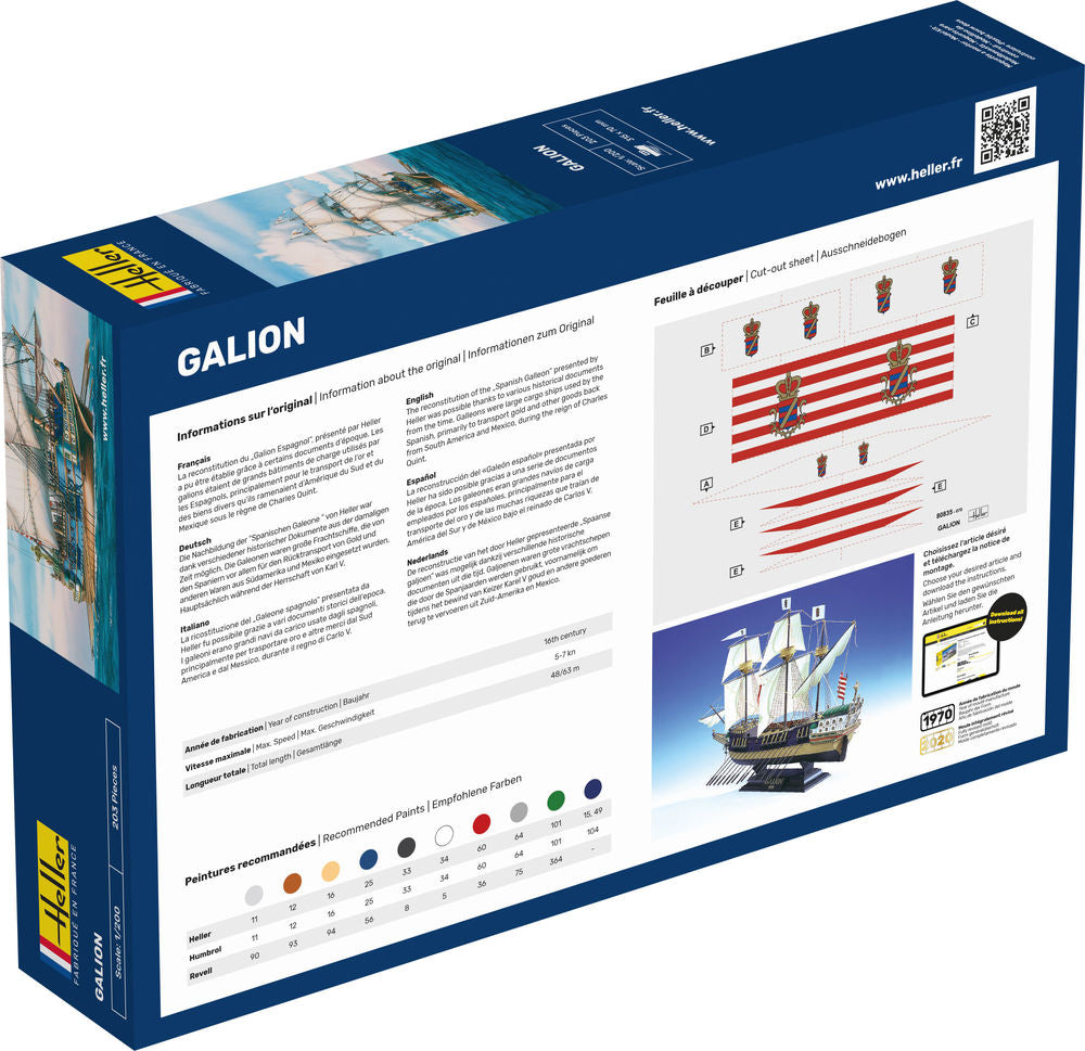 Heller Starter Kit Galion maquette bateau 1/200 complète