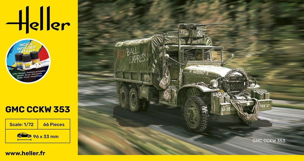 Heller Starter Kit GMC CCKW 353 1/72 maquette camion US