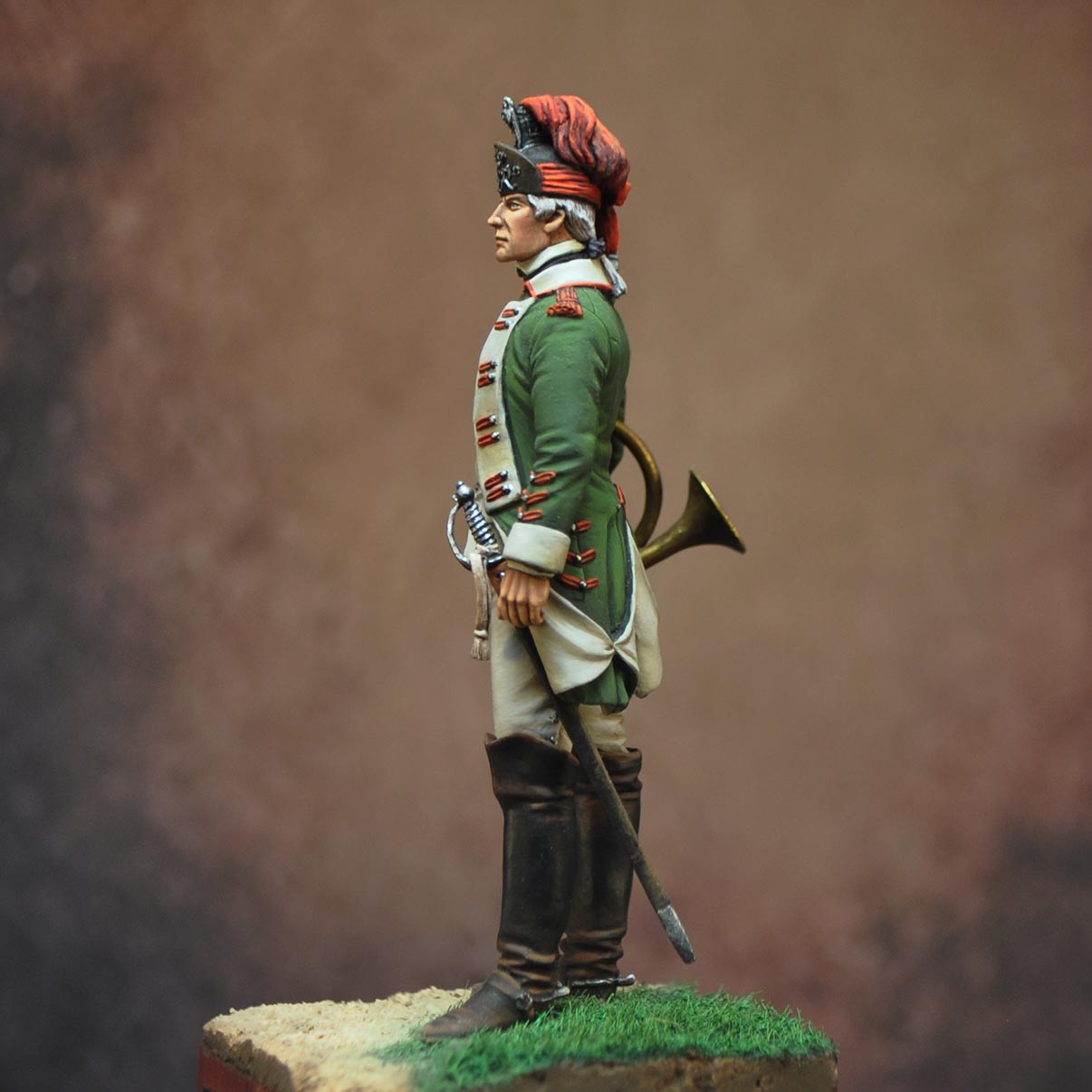 Art Girona 70mm 15th Light Dragoons figurine trompette 1760