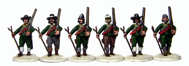 Perry English Civil War ECW31 Mousquetaires figurines en marche
